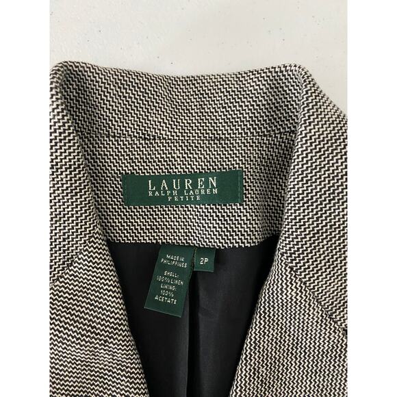 VTG Women Lauren Ralph Lauren Petites linen textured blazer sport coat, 2P - Picture 5 of 5